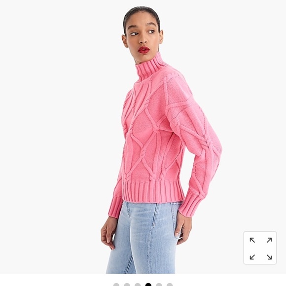 Jcrew Collection Cable-knit Mock-neck Sweater - Picture 2 of 3